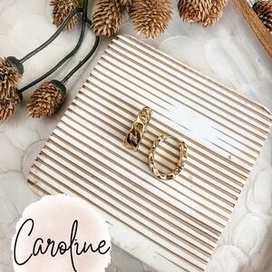 JBloom Trendy Fashion Jewelry Caroline Gold Chain-Link Hoop Earrings